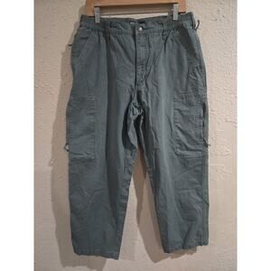 5.11 Tactical Pants, Mens Green Canvas Cotton Cargo Straight Leg, Size 34x30